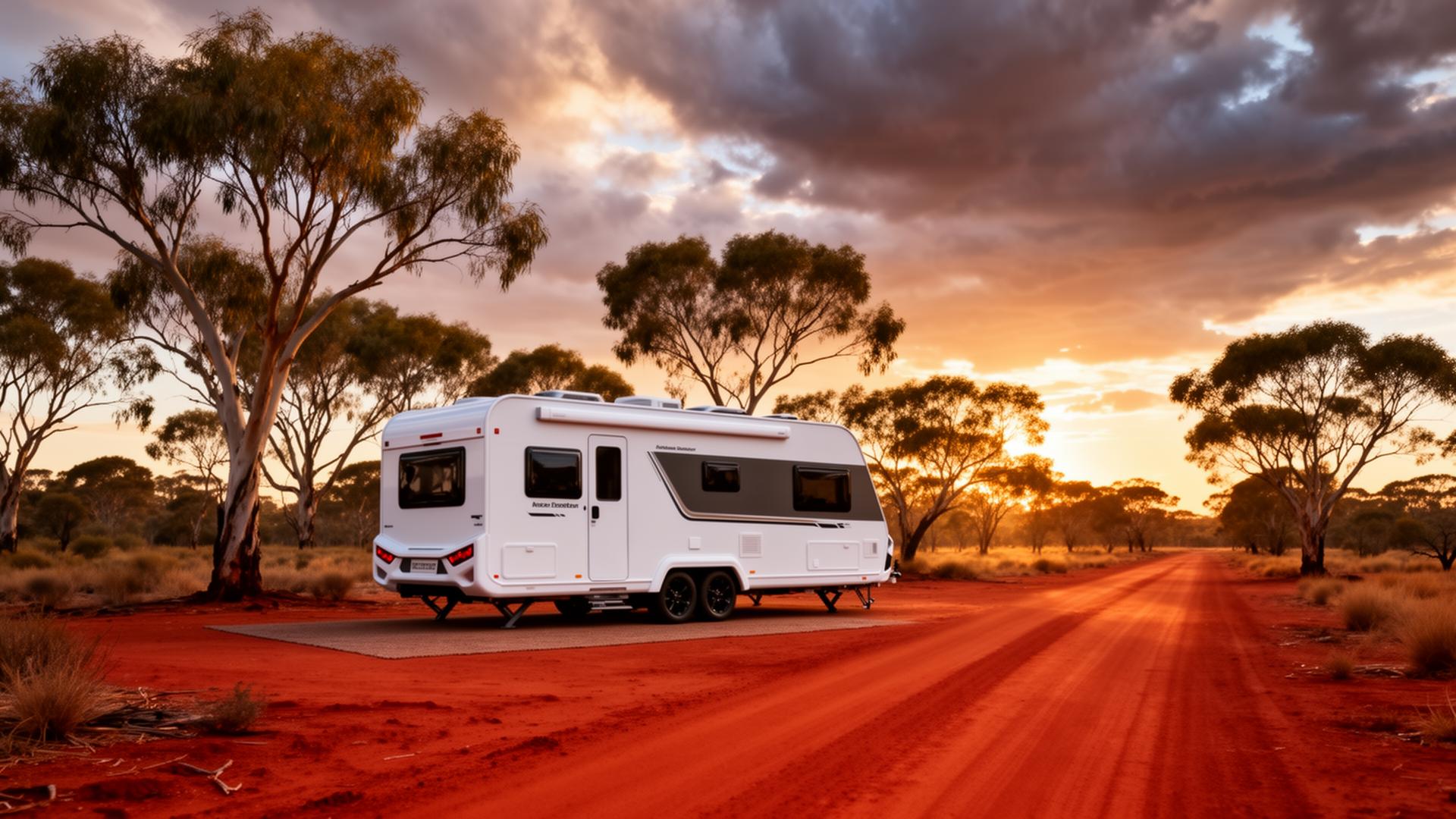 Caravan in the Australian outback